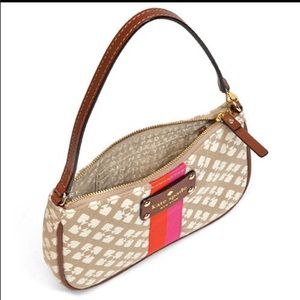 Kate Spade Classic Linet Wristlet Bag Tan Pink